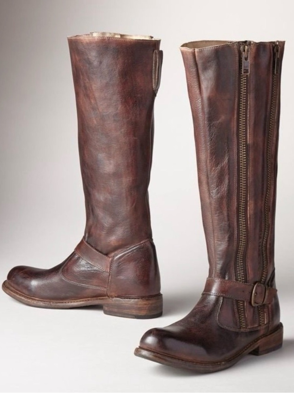 Bed Stu Glaye - Classic Tall Fall Brown Leather Riding Boots - Women